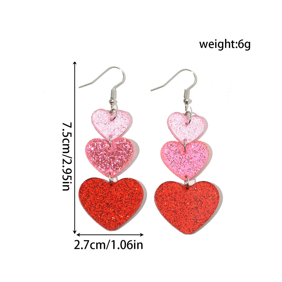 Wholesale Explosions Valentine's Day Series Earrings Bear ECG Envelope Acrylic Valentine's Day Earrings for Women