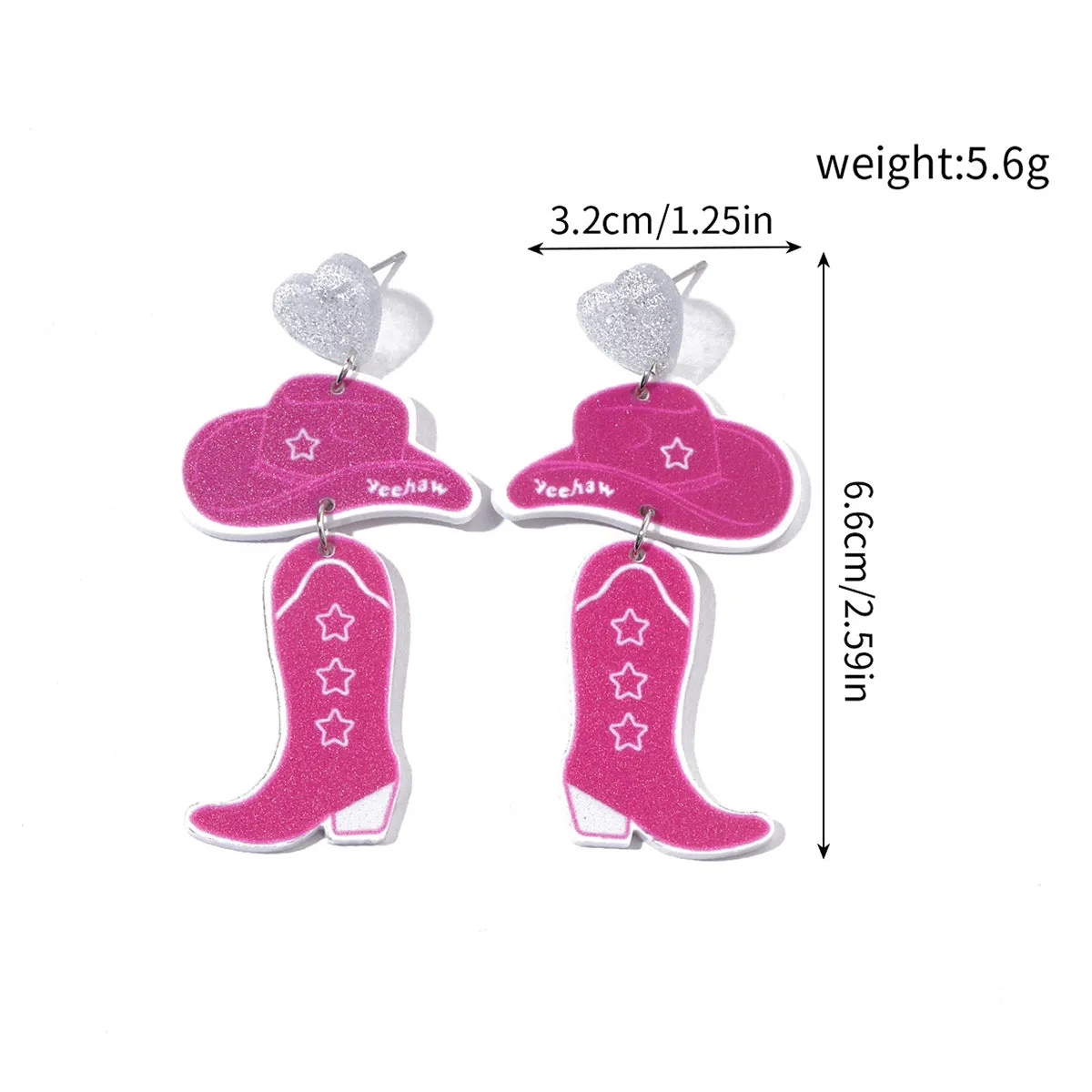 Wholesale Explosions Valentine's Day Series Earrings Bear ECG Envelope Acrylic Valentine's Day Earrings for Women