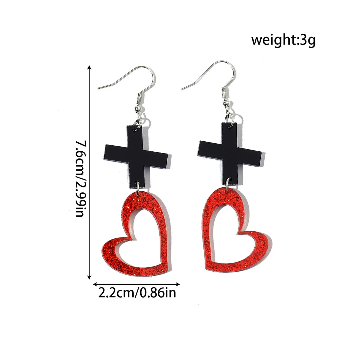 Wholesale Explosions Valentine's Day Series Earrings Bear ECG Envelope Acrylic Valentine's Day Earrings for Women