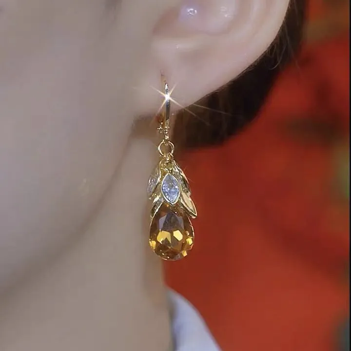 Wholesale Exquisite Design Sense brown Wheat Atmospheric Fashion Elegant Trend Earrings