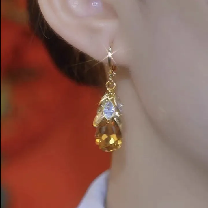 Wholesale Exquisite Design Sense brown Wheat Atmospheric Fashion Elegant Trend Earrings