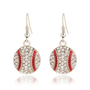 Wholesale Fashion Classic Rhinestone Baseball Basketball Football Pendant Earrings