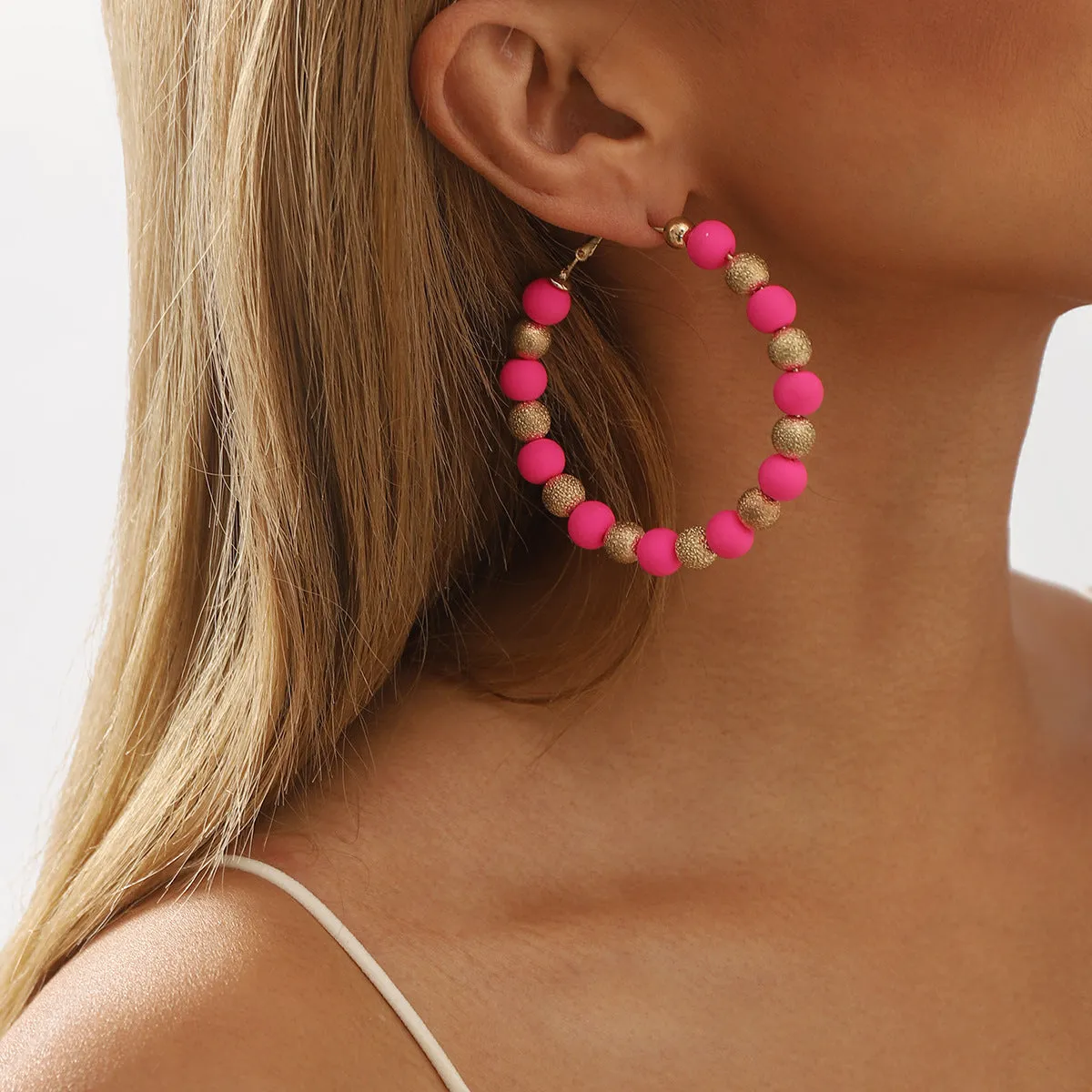 Wholesale fashion color soft ceramic beads earrings carnival summer sweet candy color CCB ear ring