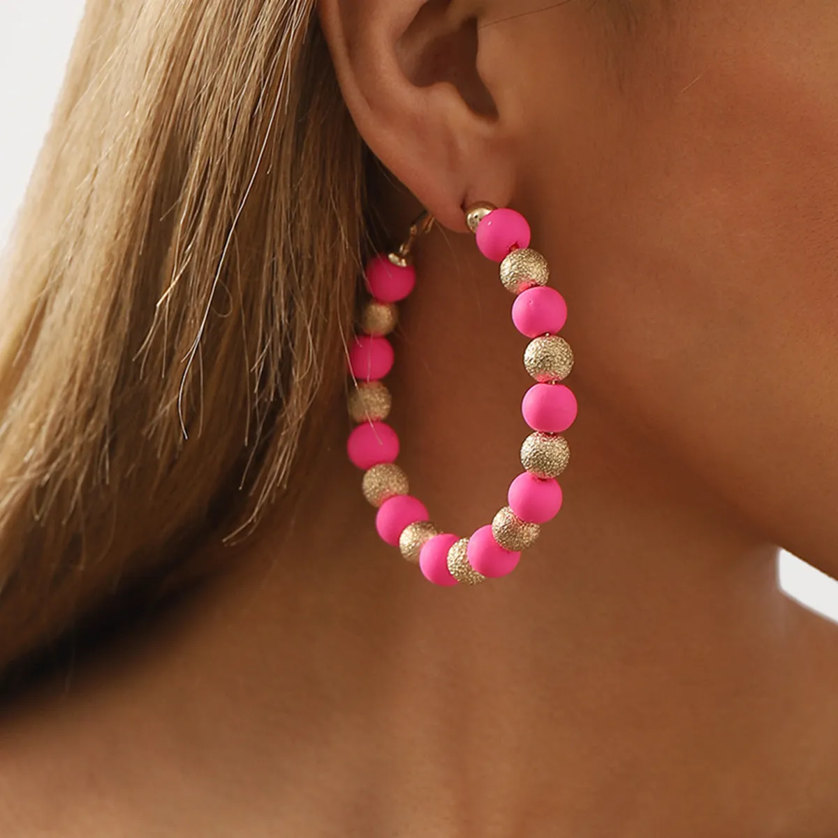 Wholesale fashion color soft ceramic beads earrings carnival summer sweet candy color CCB ear ring