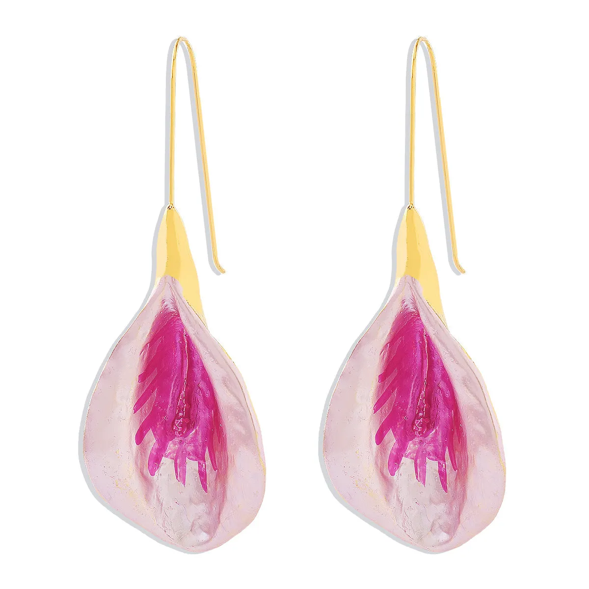 Wholesale Fashion Colorful Floral Alloy Oil Drop Long Earrings