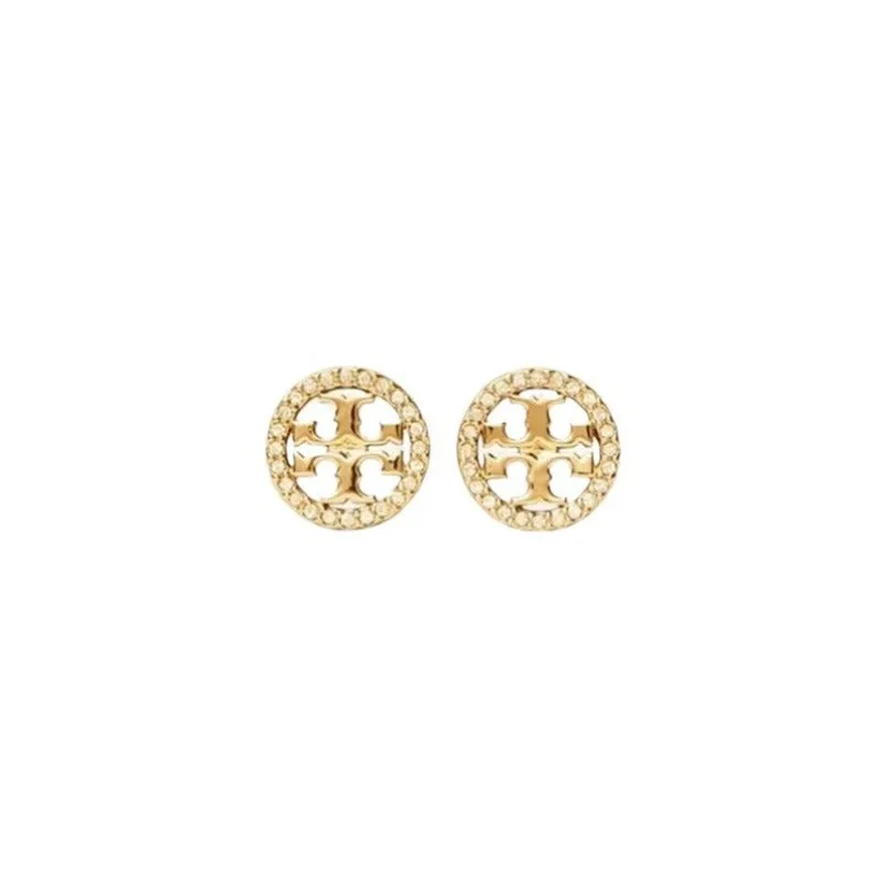 Wholesale Fashion, Light Luxury, Simple Commuting, Niche Design, Inlaid with Rhinestones, Hollowed Out Small Metal Circular Earrings