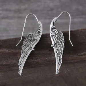 Wholesale Fashion Personality Angel Wings Metal Exaggerated Temperament Texture Design Earrings