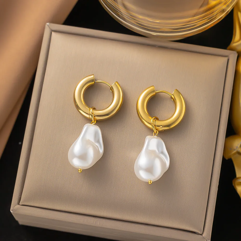 Wholesale Fashion Personality Exaggerated Design Retro Simple Stainless Steel Earrings