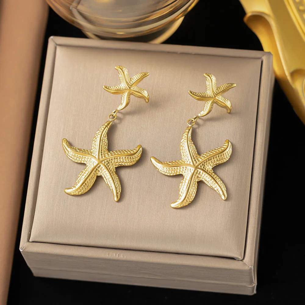 Wholesale Fashion Personality Exaggerated Design Retro Simple Stainless Steel Earrings