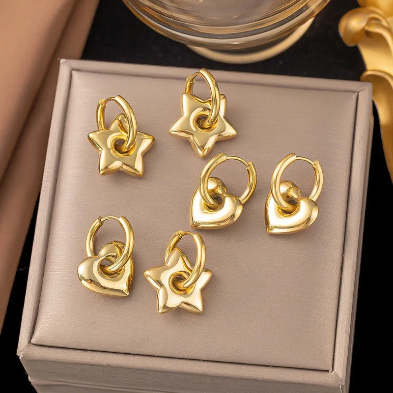 Wholesale Fashion Personality Exaggerated Design Retro Simple Stainless Steel Earrings
