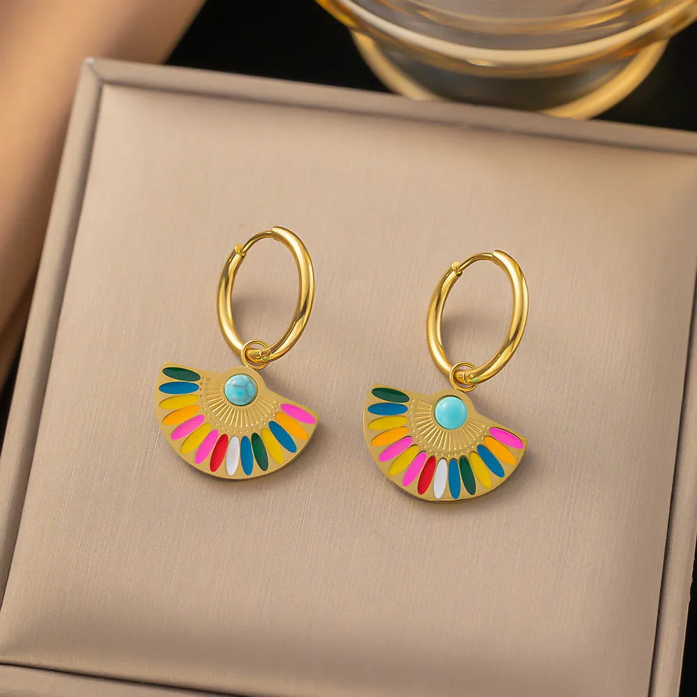 Wholesale Fashion Personality Exaggerated Design Retro Simple Stainless Steel Earrings