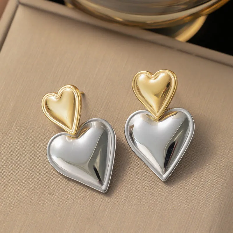 Wholesale Fashion Personality Exaggerated Design Retro Simple Stainless Steel Earrings
