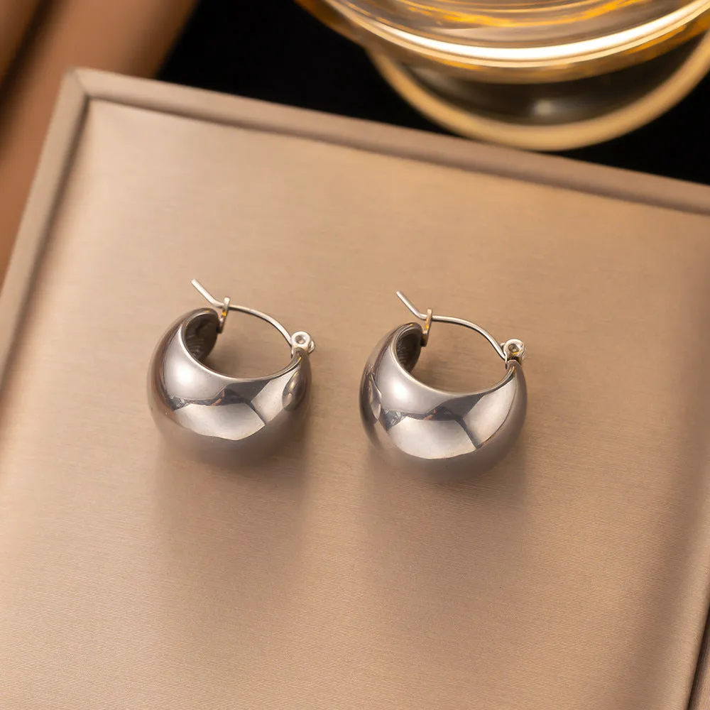 Wholesale Fashion Personality Exaggerated Design Retro Simple Stainless Steel Earrings