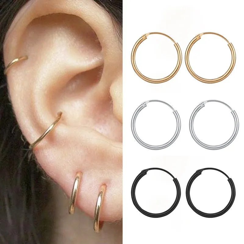 Wholesale Fashion Simple Round Circle Metal Creative Personality Hip Hop Earrings