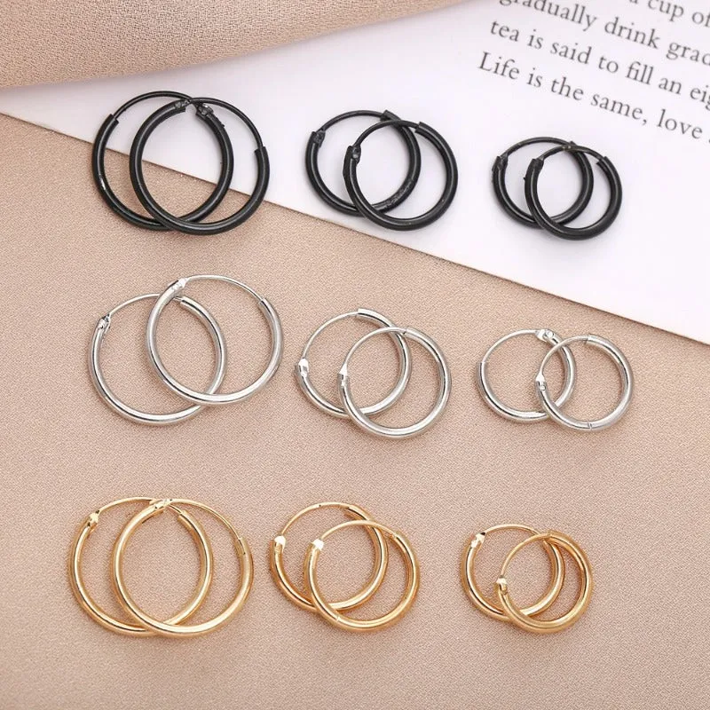 Wholesale Fashion Simple Round Circle Metal Creative Personality Hip Hop Earrings