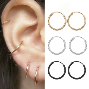 Wholesale Fashion Simple Round Circle Metal Creative Personality Hip Hop Earrings