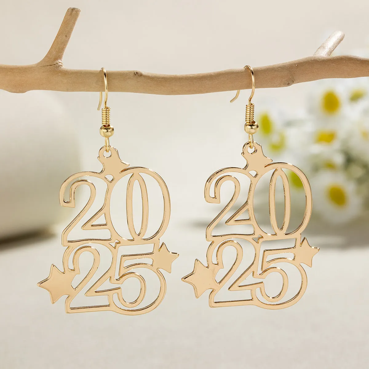 Wholesale Fashion Style Hollow Star Personalized Alloy Earrings