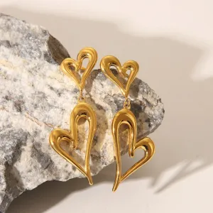 Wholesale Fashion Titanium Steel Simple Love Autumn and Winter High-grade Stainless Steel Earrings