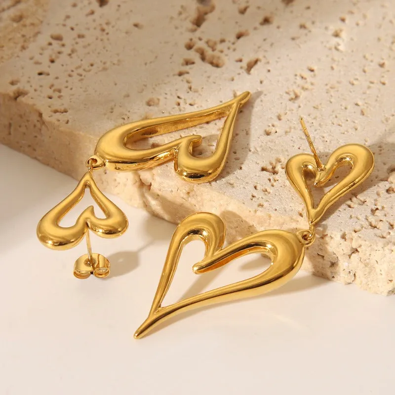 Wholesale Fashion Titanium Steel Simple Love Autumn and Winter High-grade Stainless Steel Earrings