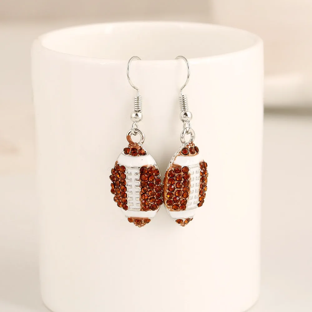 Wholesale Fashion Trendsetter Diamond Studded Baseball Earrings