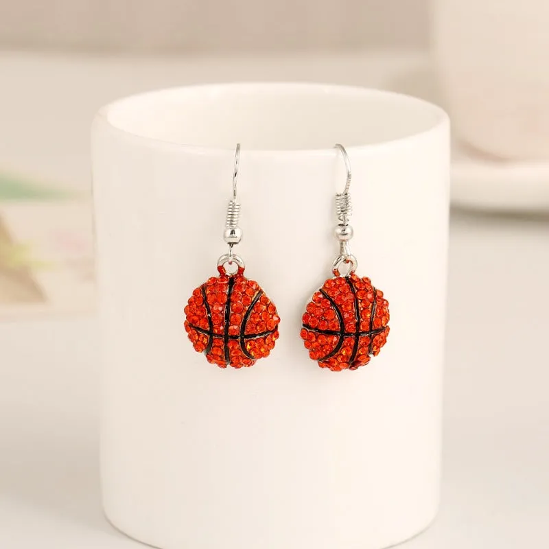 Wholesale Fashion Trendsetter Diamond Studded Baseball Earrings