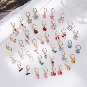 Wholesale Fashion Unicorn Butterfly Bee 20 Pairs Set Cute Children Earrings