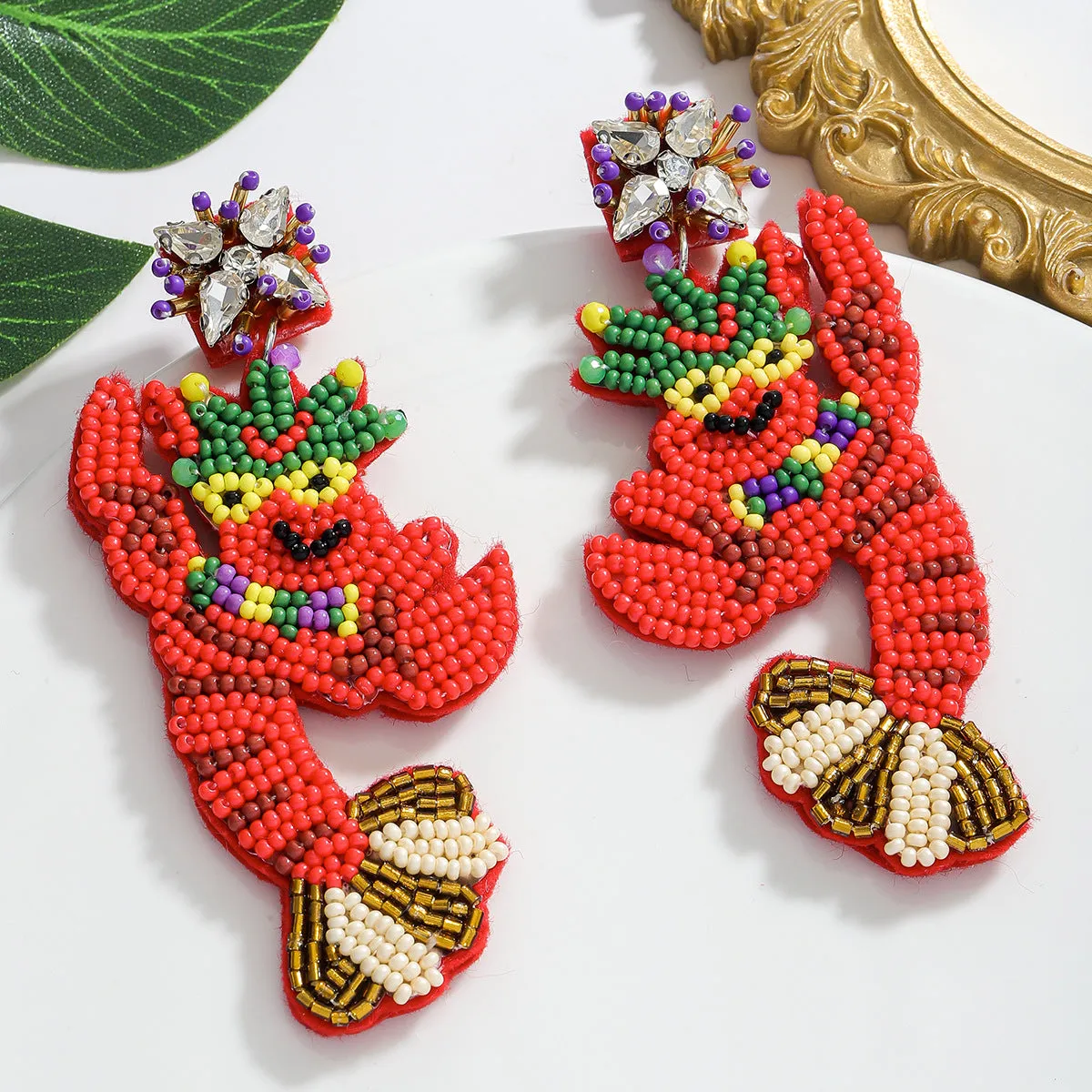 Wholesale Festive Handmade Rice Bead Earrings