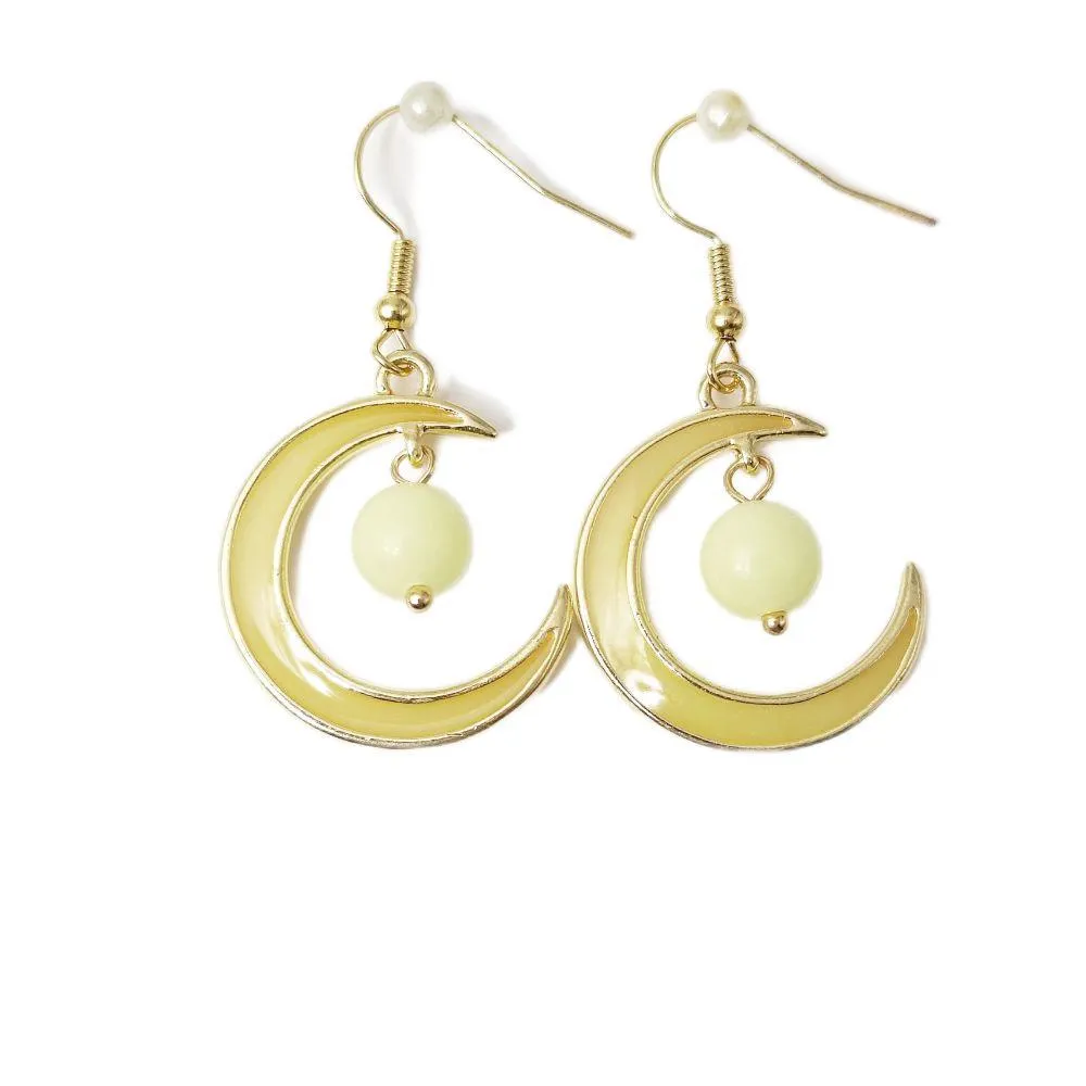 Wholesale Fish Hook Fashion Creative Glowing Starry Sky Stars and Moon Temperament Luminous Earrings