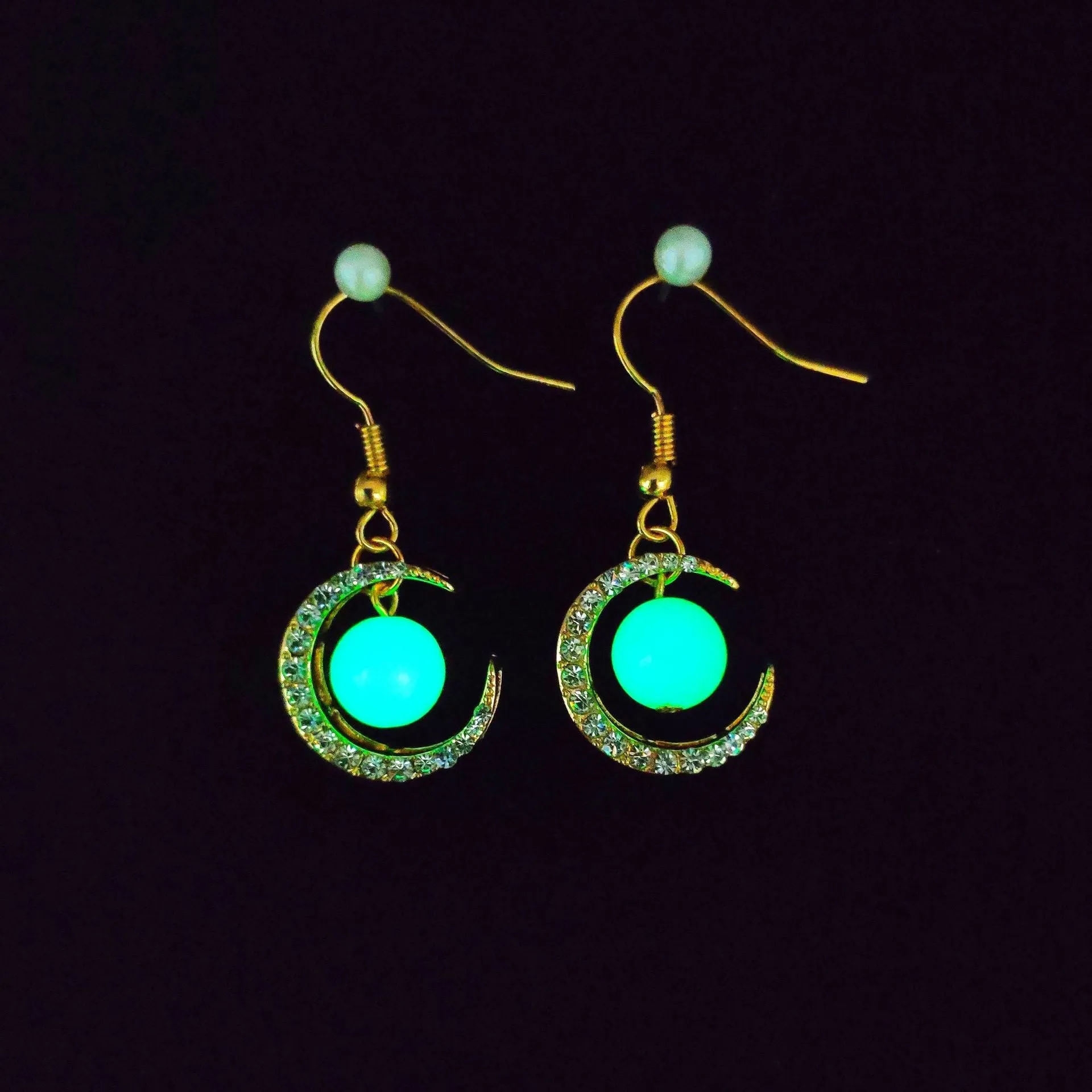 Wholesale Fish Hook Fashion Creative Glowing Starry Sky Stars and Moon Temperament Luminous Earrings