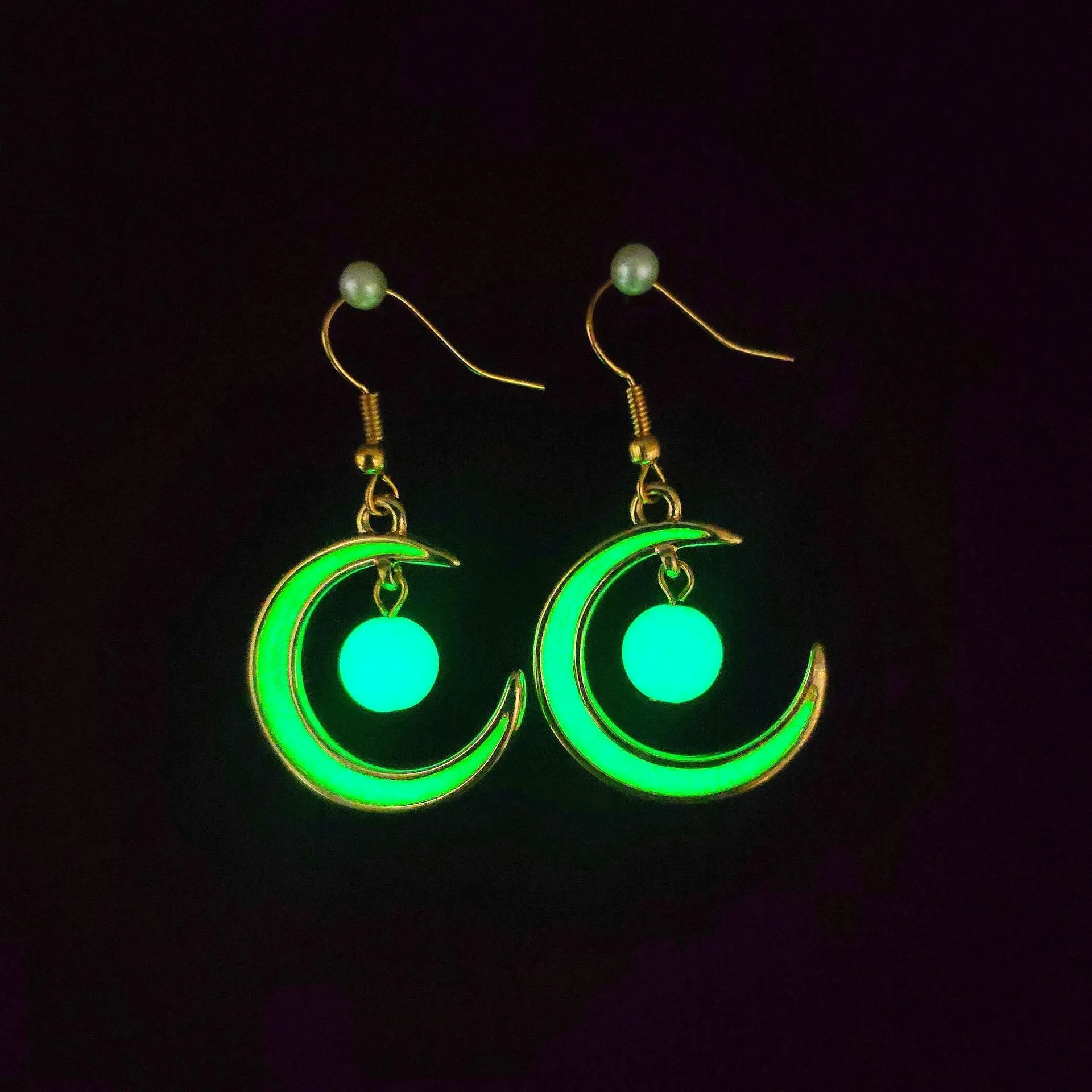 Wholesale Fish Hook Fashion Creative Glowing Starry Sky Stars and Moon Temperament Luminous Earrings