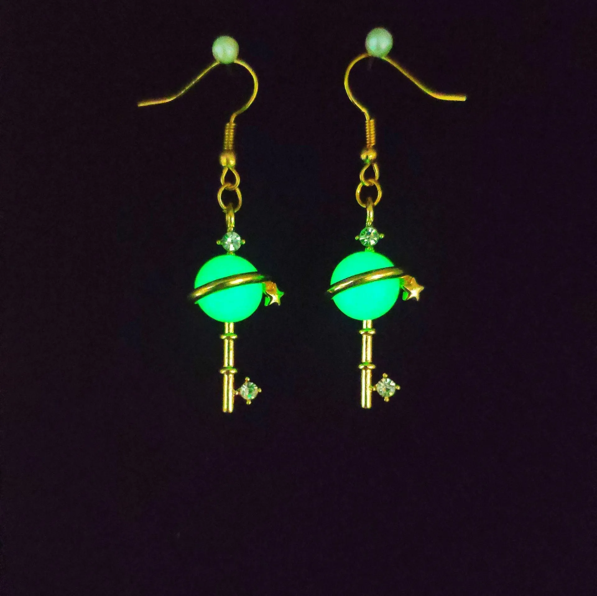 Wholesale Fish Hook Fashion Creative Glowing Starry Sky Stars and Moon Temperament Luminous Earrings
