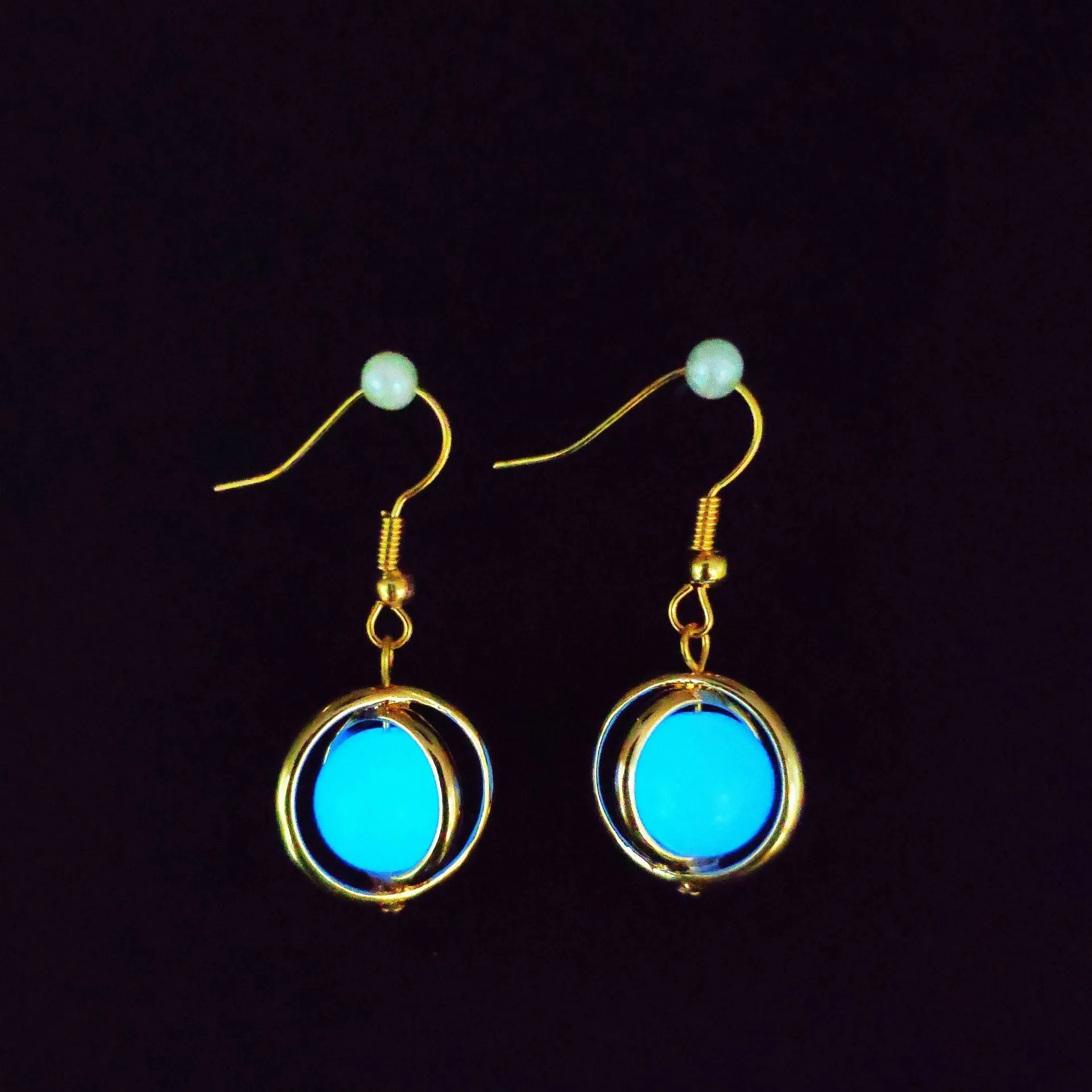 Wholesale Fish Hook Fashion Creative Glowing Starry Sky Stars and Moon Temperament Luminous Earrings