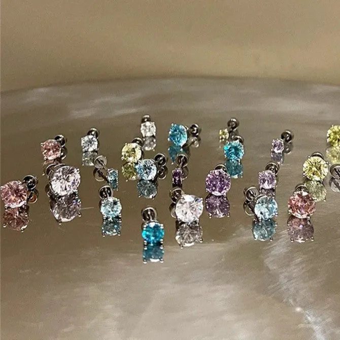 Wholesale Flash Series Huazi claw-set zircon ear bone stud earrings