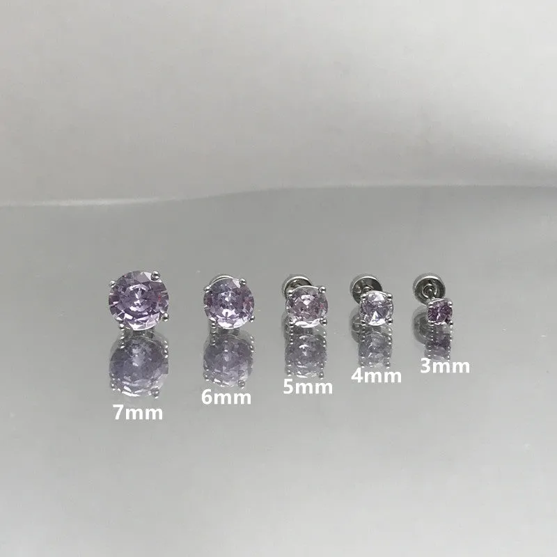Wholesale Flash Series Huazi claw-set zircon ear bone stud earrings