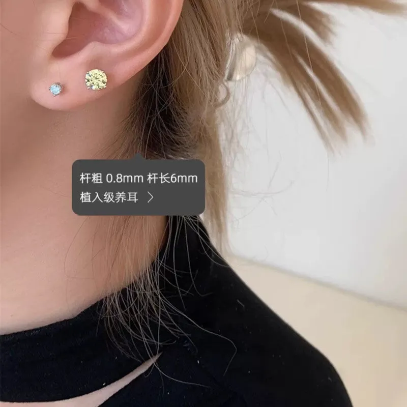 Wholesale Flash Series Huazi claw-set zircon ear bone stud earrings