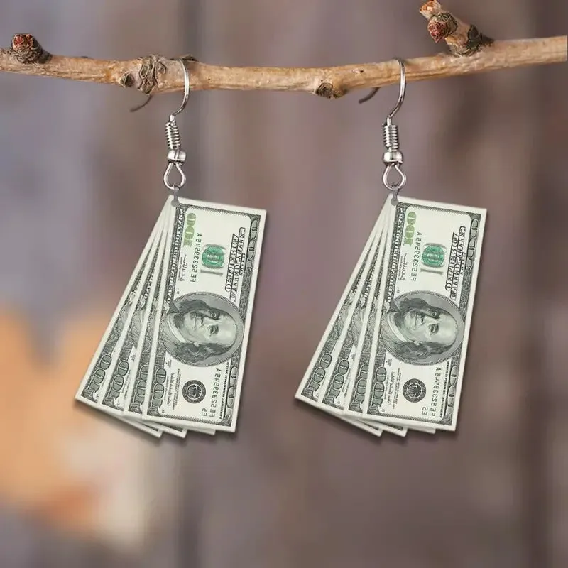 Wholesale Flat Dollar Acrylic Earrings
