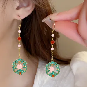 Wholesale Flower Filigree Wave Pattern Long Earrings
