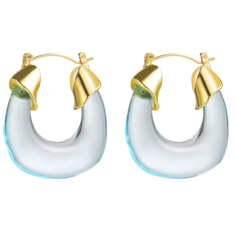 Wholesale French Retro Hong Kong Style Resin Earrings