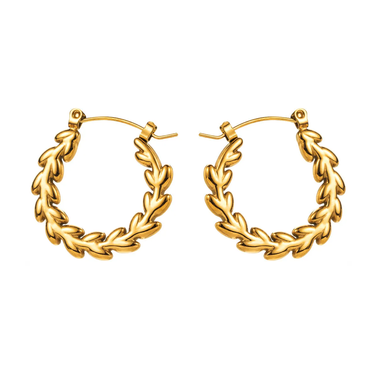 Wholesale French Stainless Steel Vintage Wheat Ear Simple Earrings