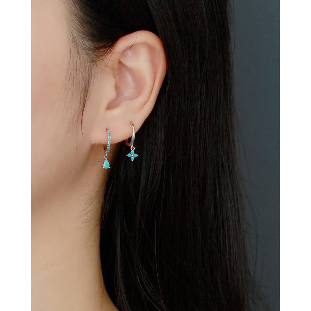 Wholesale French Style S925 Sterling Silver Geometric Diamond Floral Silver Earrings