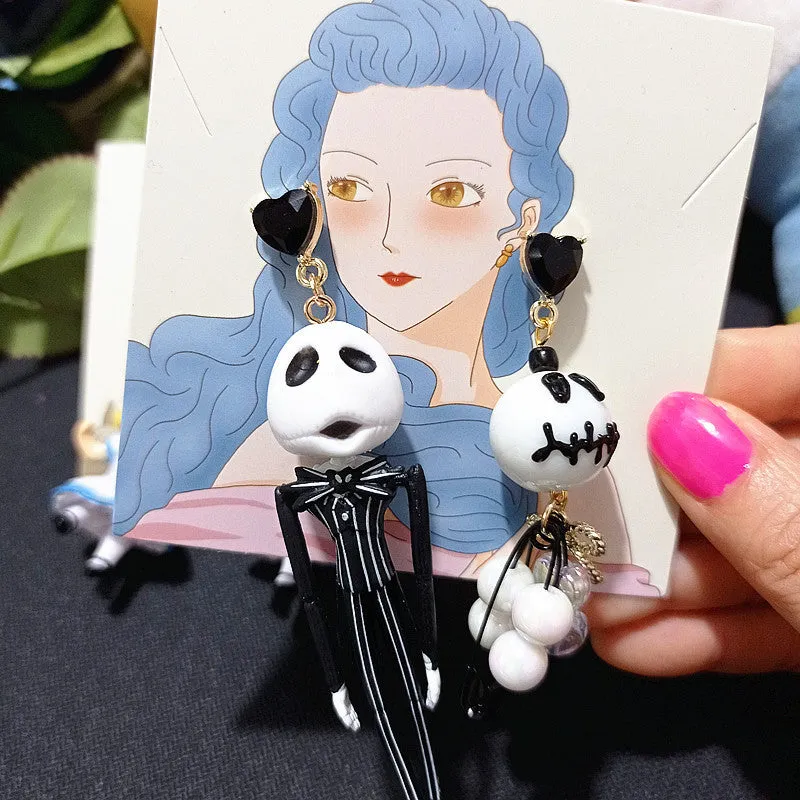 Wholesale Fugitive Princess Earrings Alternative Funny Christmas Nightmare Cartoon 925 Silver Earrings