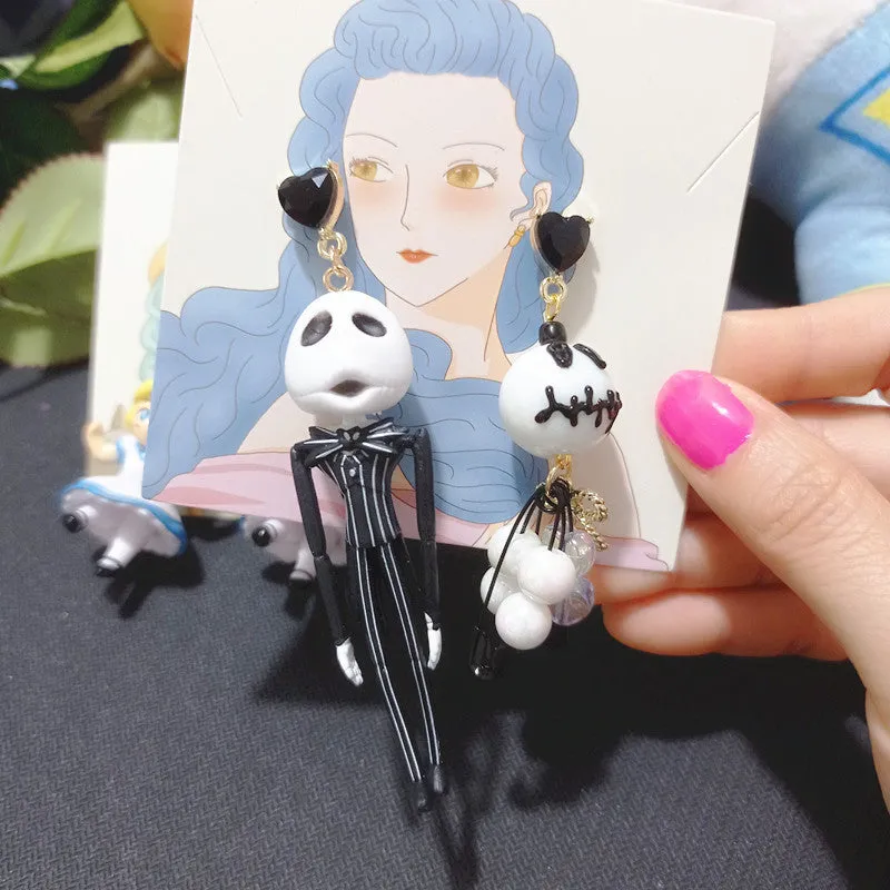 Wholesale Fugitive Princess Earrings Alternative Funny Christmas Nightmare Cartoon 925 Silver Earrings
