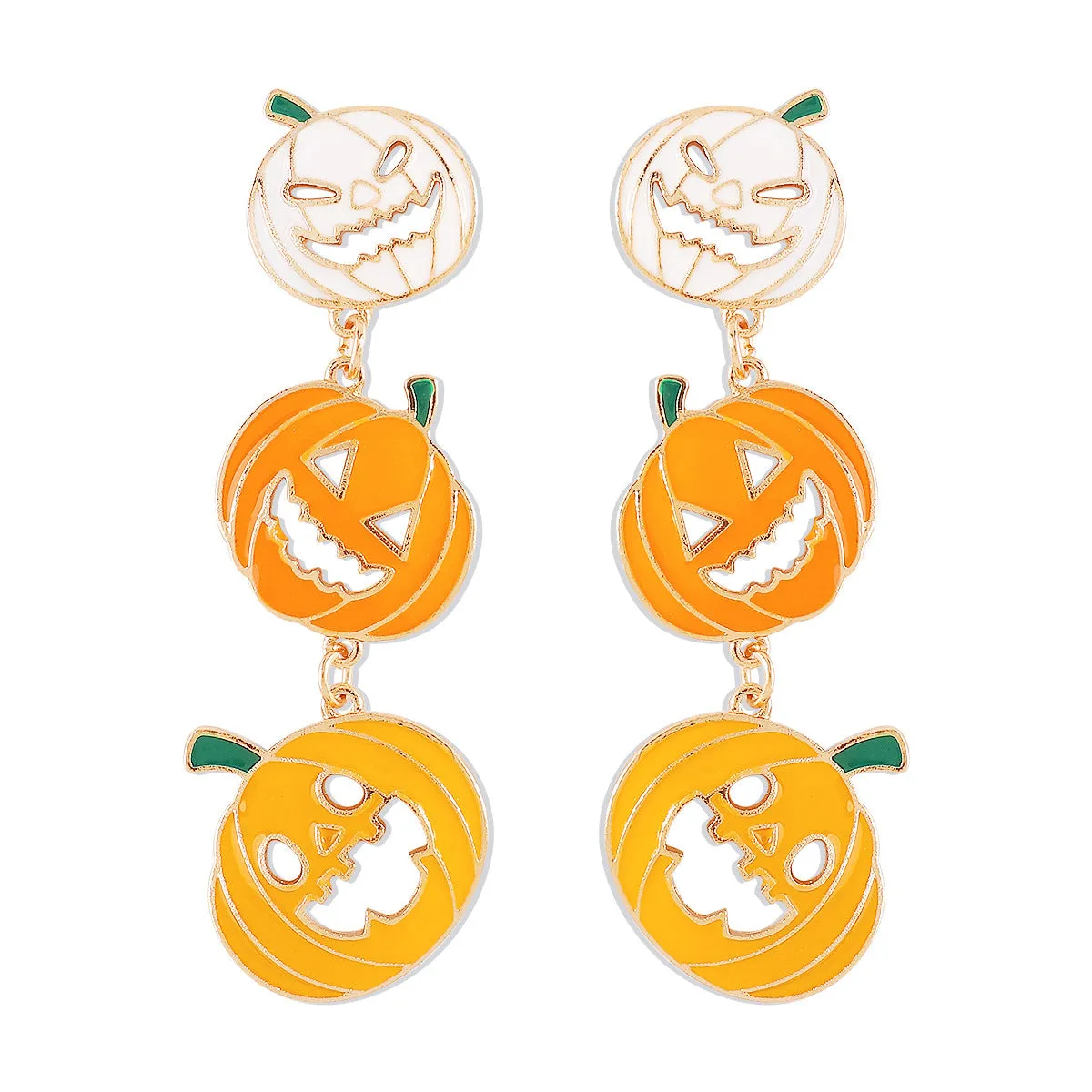 Wholesale Funny Cartoon Halloween Party Dark Pumpkin Ghost Letter Skull Earrings