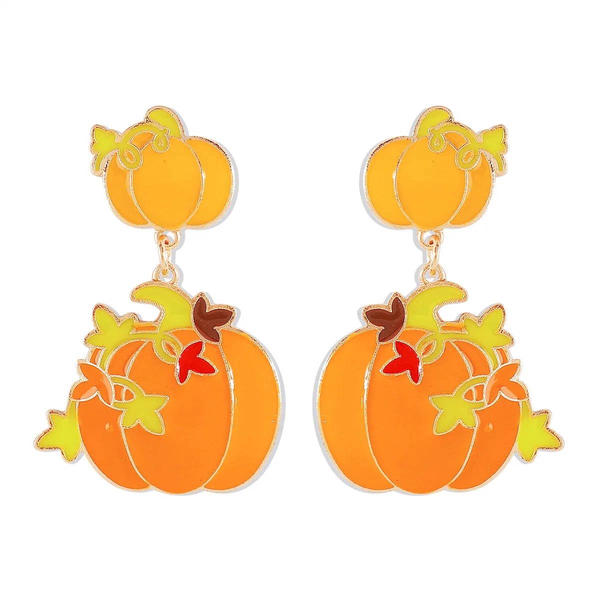 Wholesale Funny Cartoon Halloween Party Dark Pumpkin Ghost Letter Skull Earrings