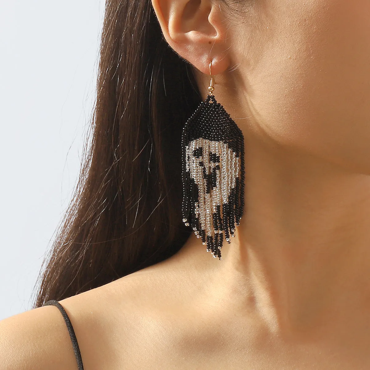 Wholesale Funny Cartoon Halloween Party Dark Pumpkin Ghost Letter Skull Earrings