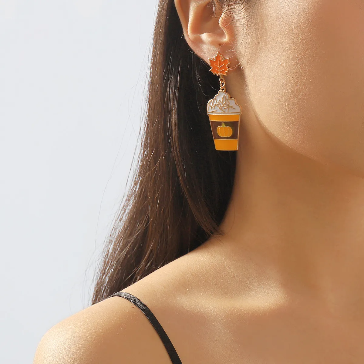 Wholesale Funny Cartoon Halloween Party Dark Pumpkin Ghost Letter Skull Earrings