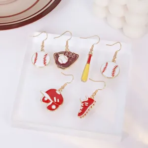 Wholesale Funny cartoon high-grade oil drop baseball earrings