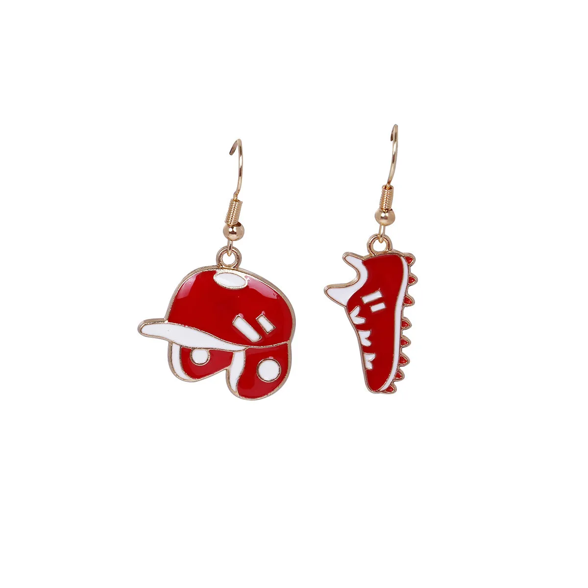 Wholesale Funny cartoon high-grade oil drop baseball earrings