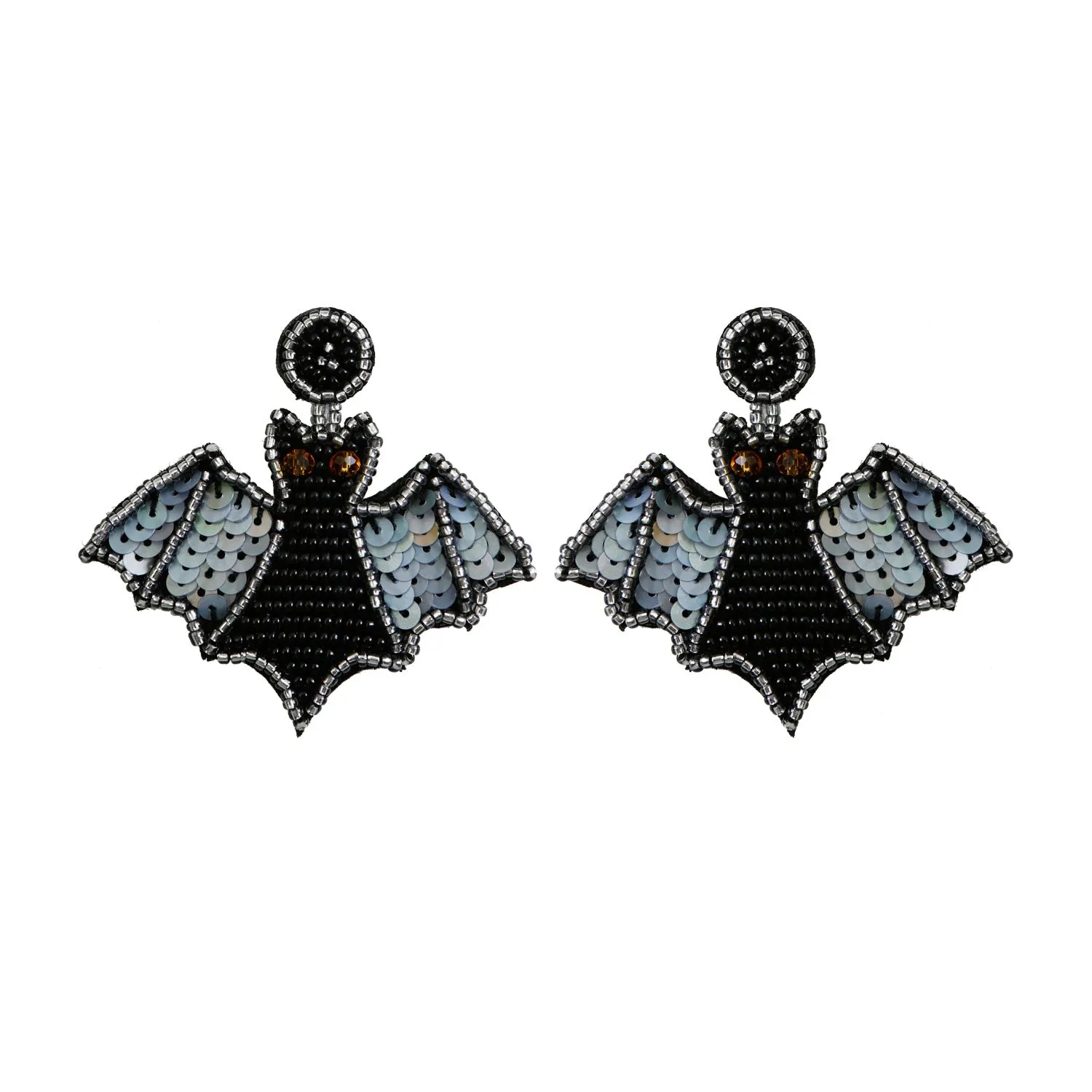 Wholesale Funny Halloween Creative Rice Bead Pumpkin Bat Festival Earrings