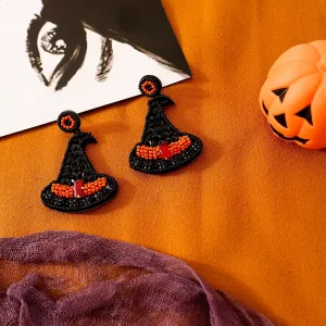 Wholesale Funny Halloween Ghost Hat Exaggerated Earrings
